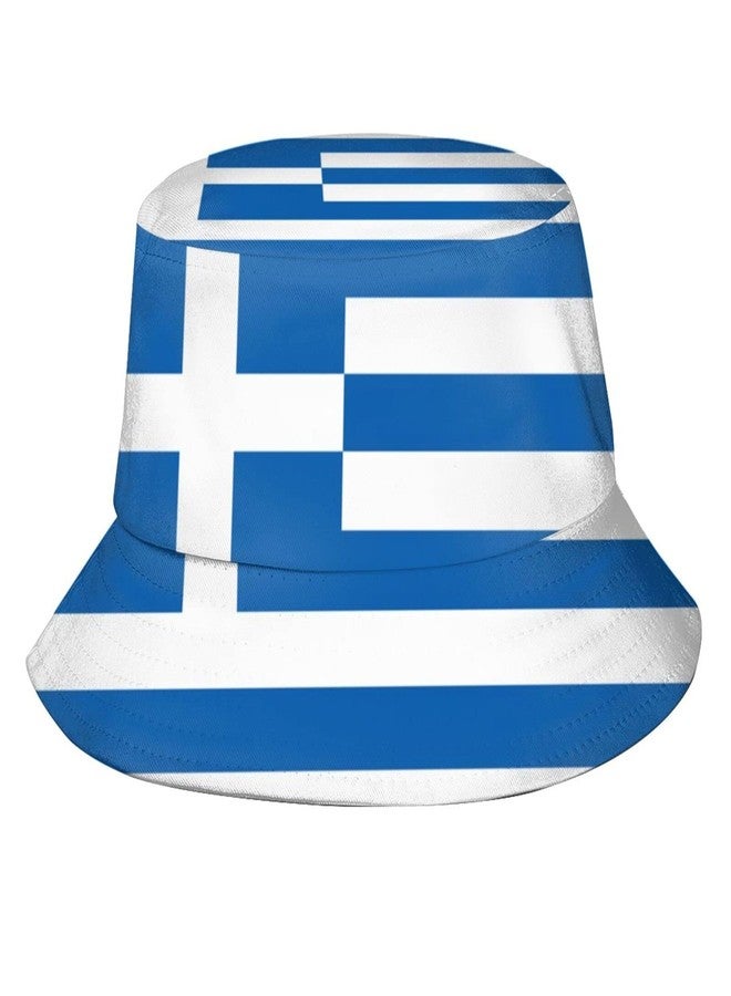 ASYG Greece Greek Flag Bucket Hat Packable Fisherman Hat Summer Outdoor Cap for Teens Boys Girls - Image 1